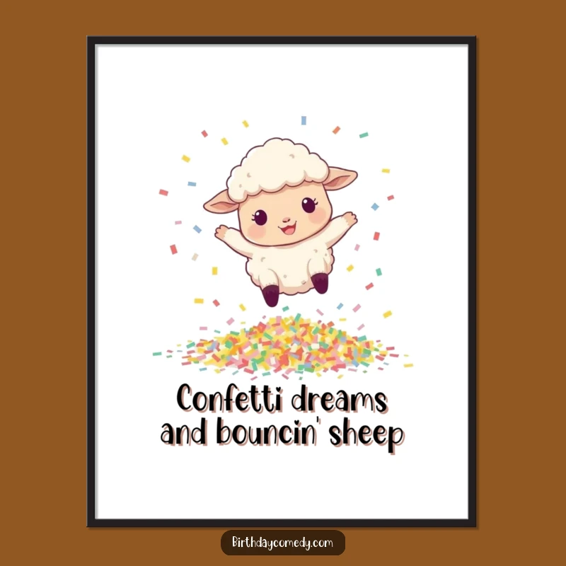 Free Printable Wall Art: Bouncing Sheep, Funny Downloadable Decor for a Lively Space