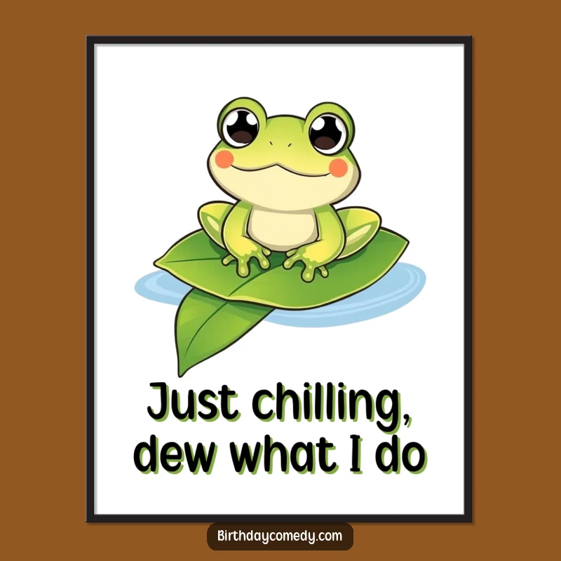 Free Printable Wall Art: Content Frog Floats - Relaxing Downloadable Decor