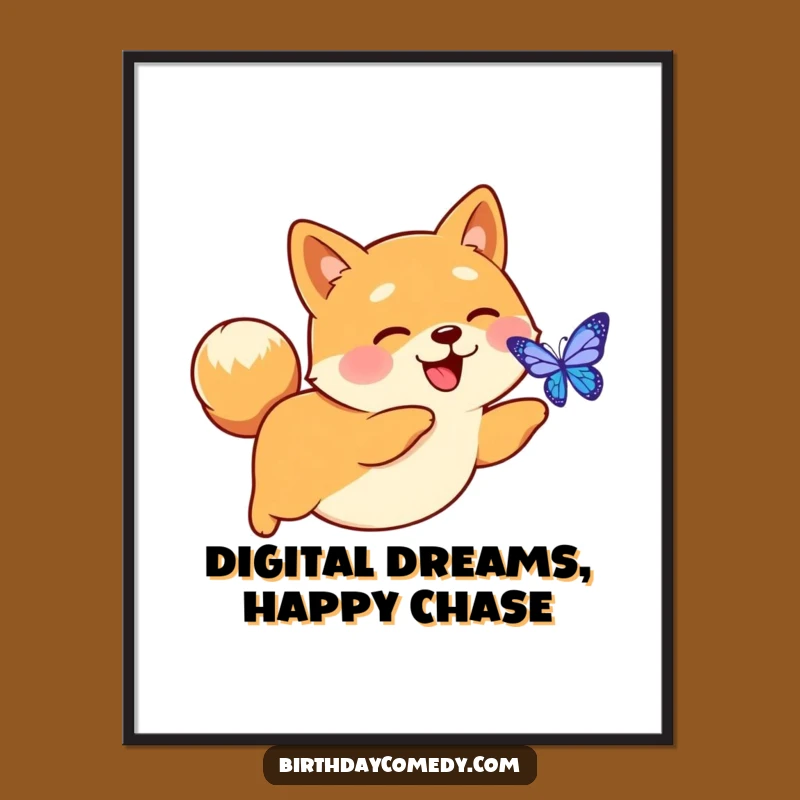 Free Printable Wall Art: Digital Shiba Inu Chase, Downloadable Decor