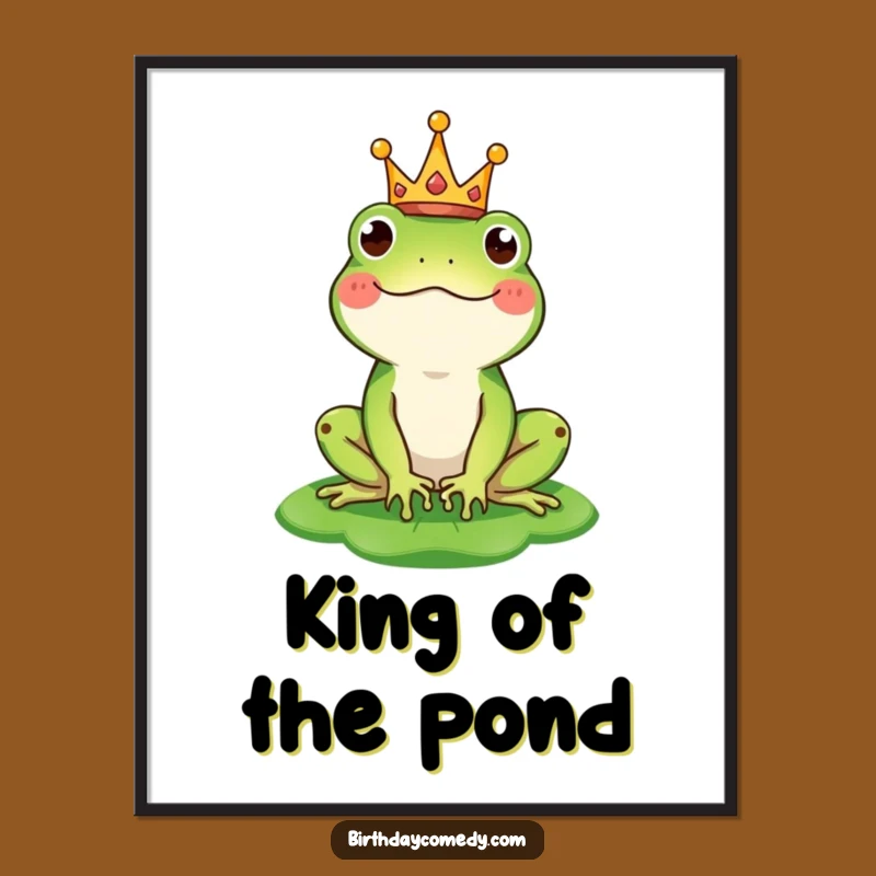 Free Printable Wall Art: Frog King Crown - Downloadable Quirky Decor