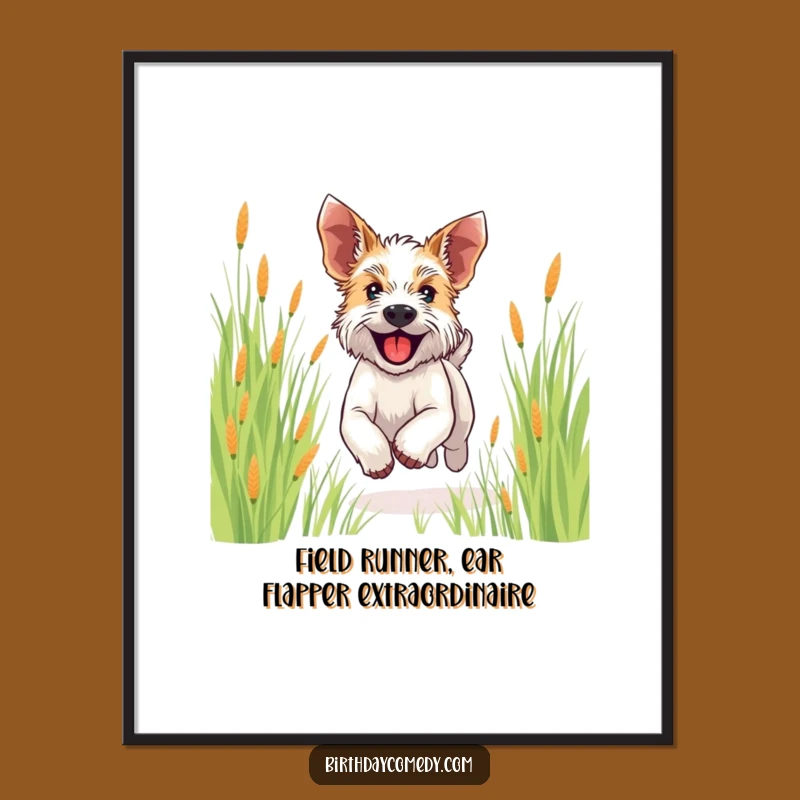 Free Printable Wall Art: Happy Terrier Running - Joyful Dog Downloadable Decor