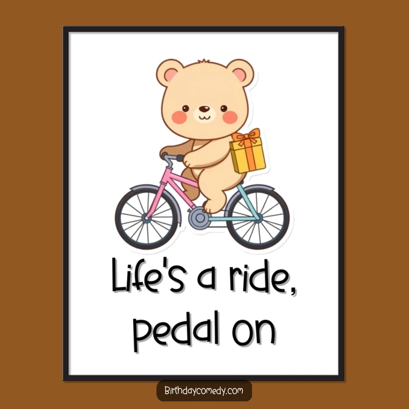 Funny Free Printable Bear Wall Art: Cycling Bear with Gift Decor