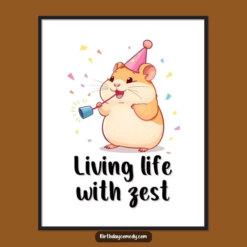 Funny Free Printable Hamster Art: Party Animal Downloadable Poster Gift