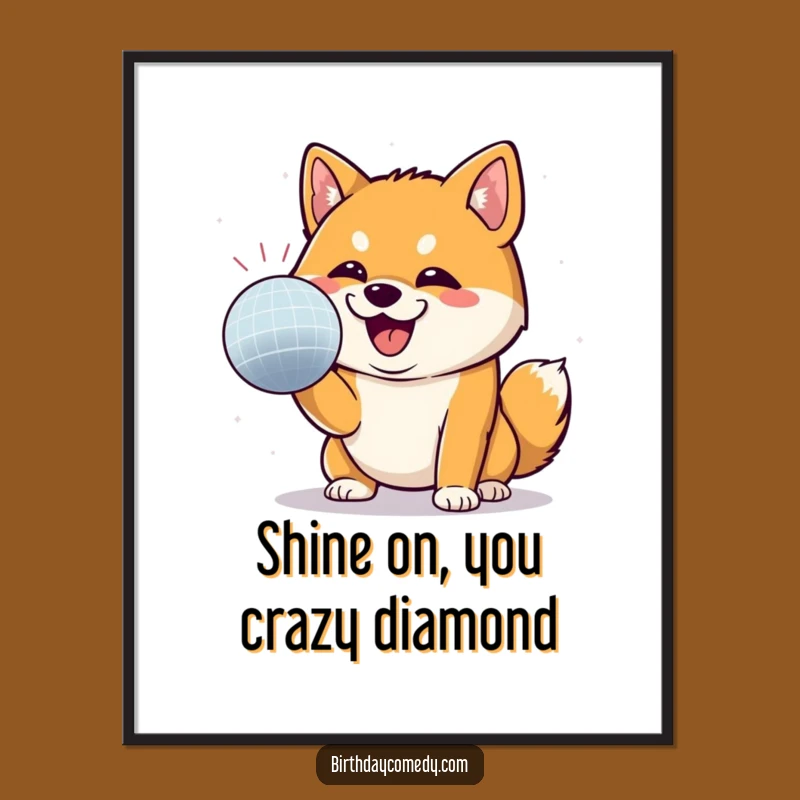Funny Free Printable Shiba Inu Wall Art: Disco Dog Party Downloadable Art