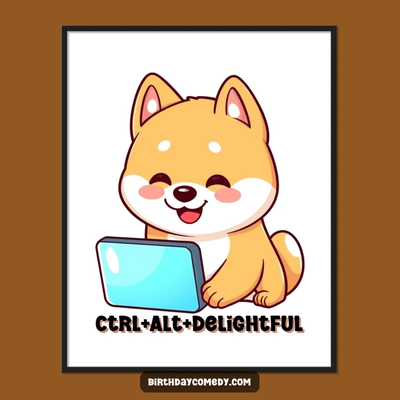 Funny Free Printable Shiba Inu Wall Art: Dog Screen Time Downloadable Art Gift