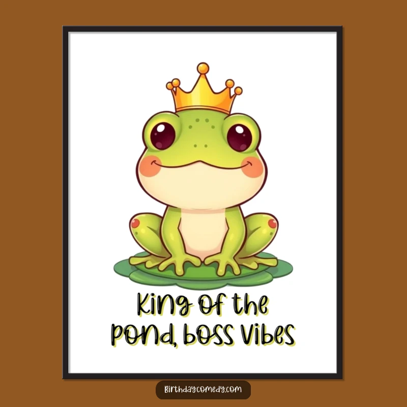 Funny Free Printable Wall Art: Crown Frog DIY Downloadable Decor for Whimsy