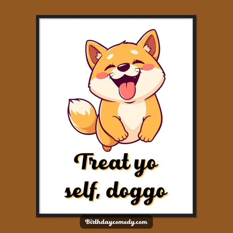 Funny Free Printable Wall Art: Shiba Inu Treat Leap, Downloadable Playful Decor