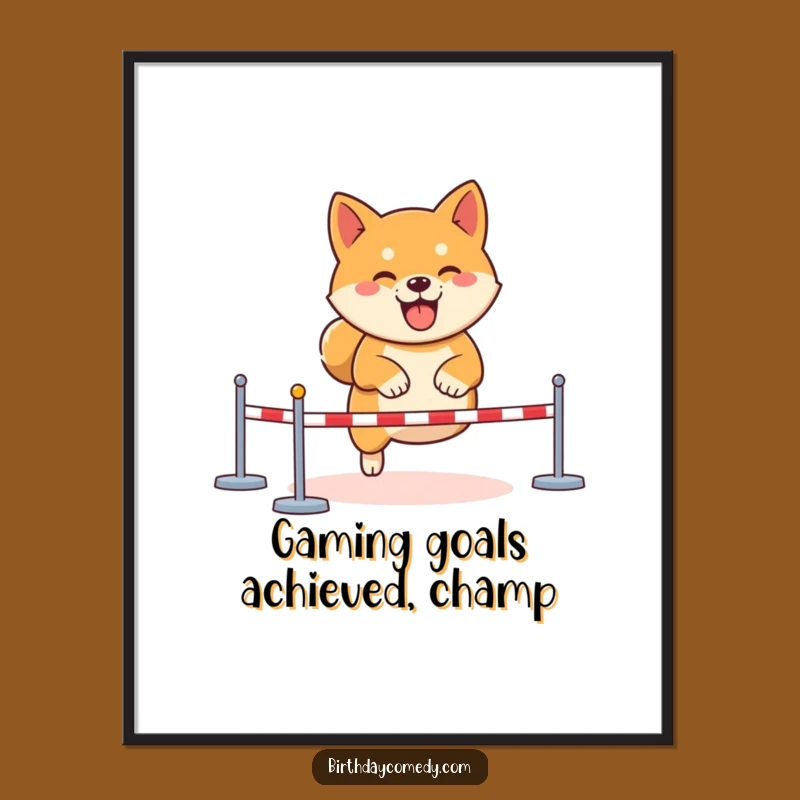 Free Printable Wall Art: Shiba Inu Gaming Champion, a Funny Downloadable Decor Piece