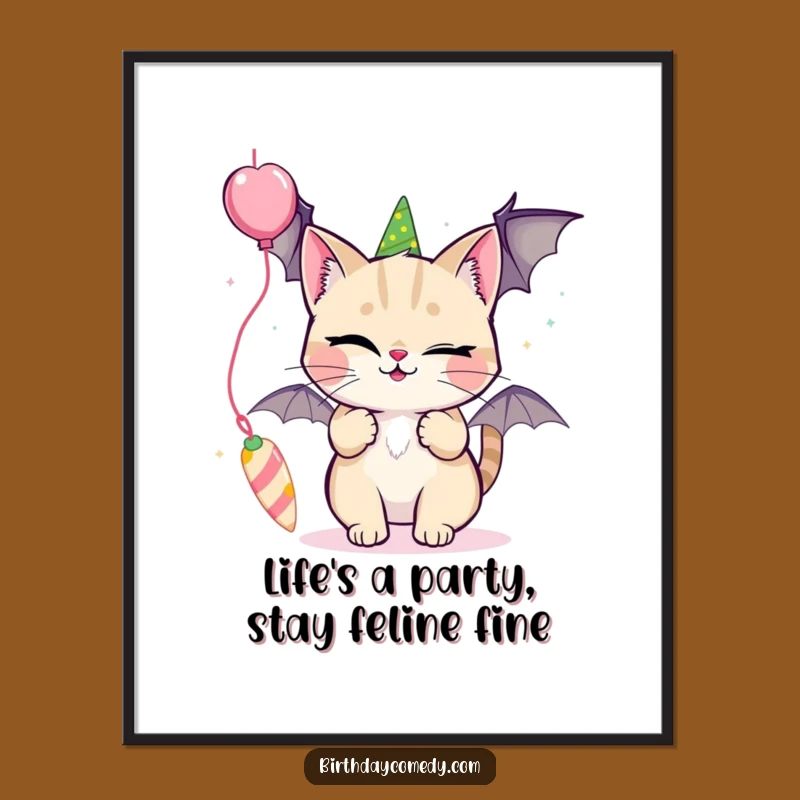 Free Printable Wall Art: Winking Cat, Funny Downloadable Decor with Playful Charm