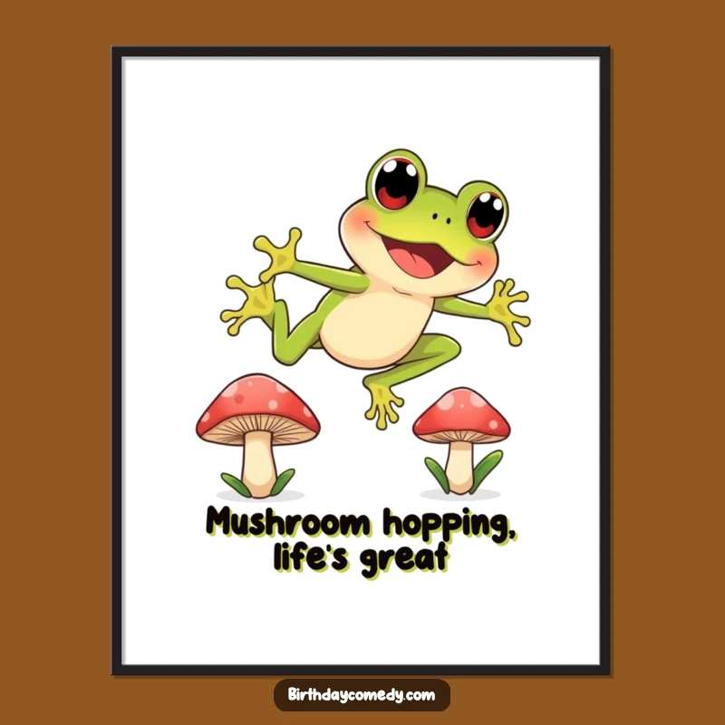 Free Printable Wall Art: Frog's Joyful Leap - Downloadable Whimsical Decor