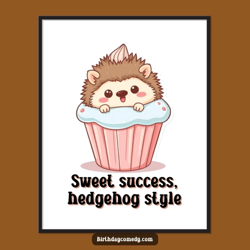 Funny Free Printable Wall Art: Hedgehog Cupcake Decor - Adorable Downloadable Art for Your Home!