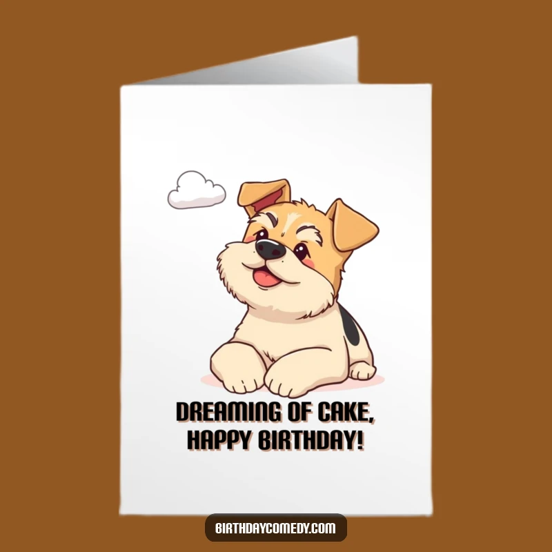 Free Printable Birthday Card: Content Terrier Cloud Gazing - Sweet Downloadable Gift