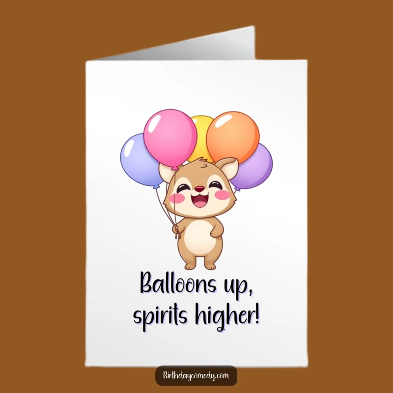 Free Printable Funny Birthday Card: Happy Animal Balloons, Hilarious Downloadable Gift