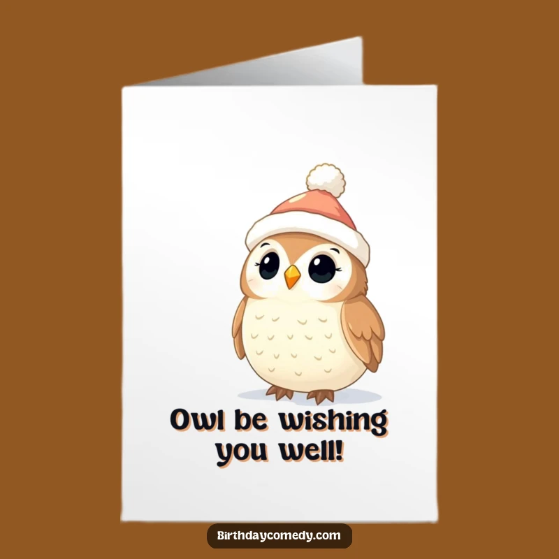Free Printable Funny Owl Birthday Card: Twinkling Lights Downloadable Gift
