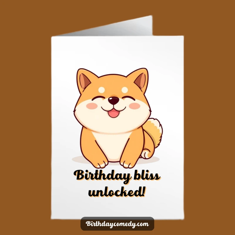 Free Printable Shiba Inu Birthday Card: Relaxing Dog Downloadable Gift