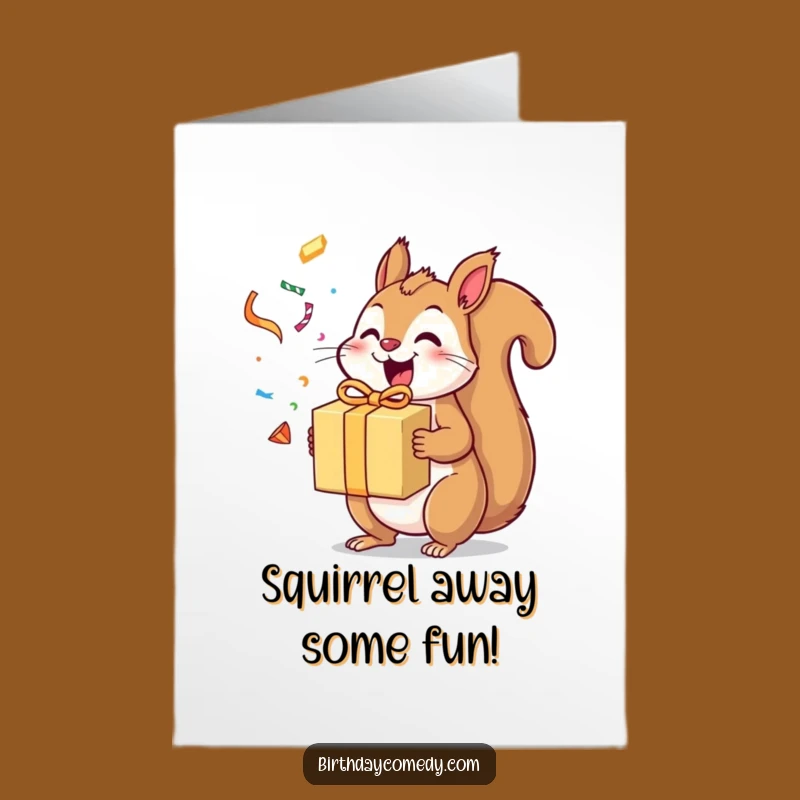 Free Printable Squirrel Birthday Card: Energetic Gift Surprise Downloadable Fun!