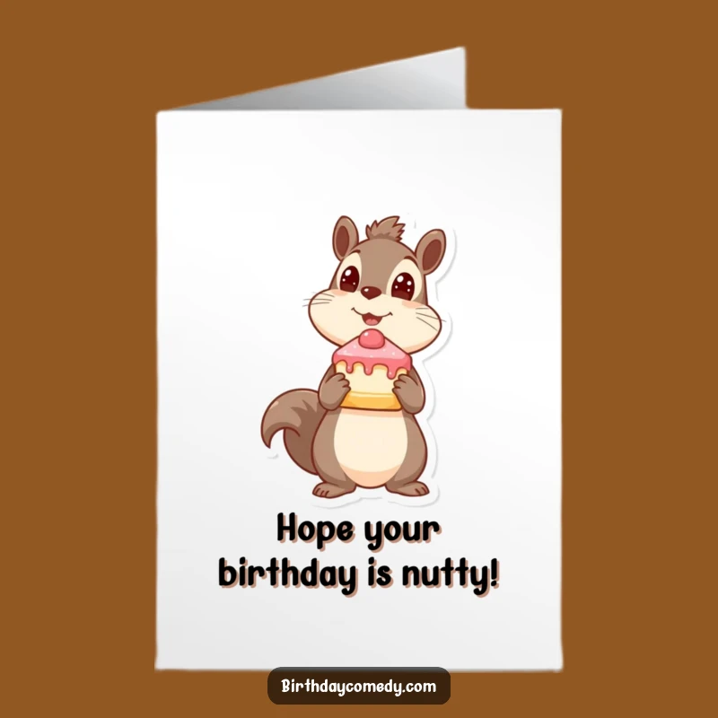 Free Printable Squirrel Birthday Card: Funny Squirrel Gift, Downloadable Joy, Print at Home
