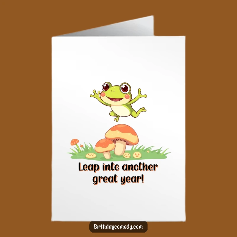 Free Printable Birthday Card: Leaping Frog Fun DIY Downloadable Gift for Joy