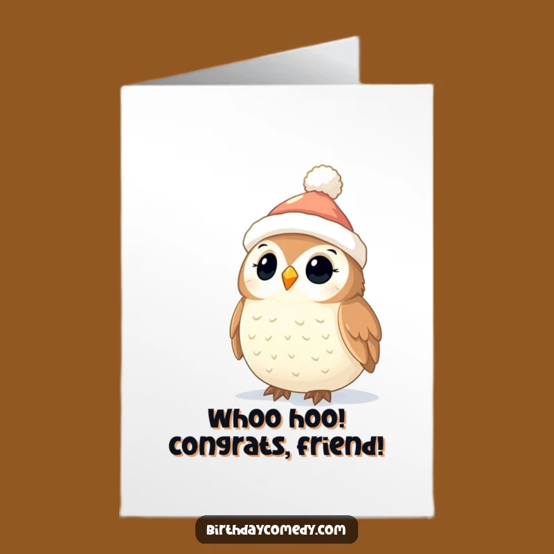 Free Printable Owl Congratulations Card: Twinkling Lights Downloadable Gift