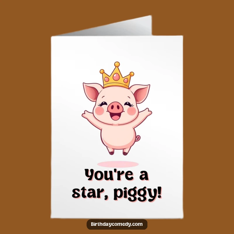Free Printable Piglet Crown Congrats Card - Downloadable Triumph!