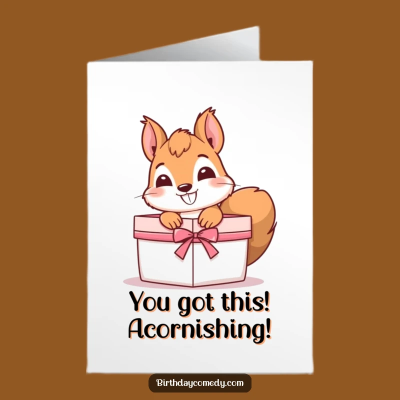 Free Printable Squirrel Congrats Card: Humorous Adventurous Downloadable Gift