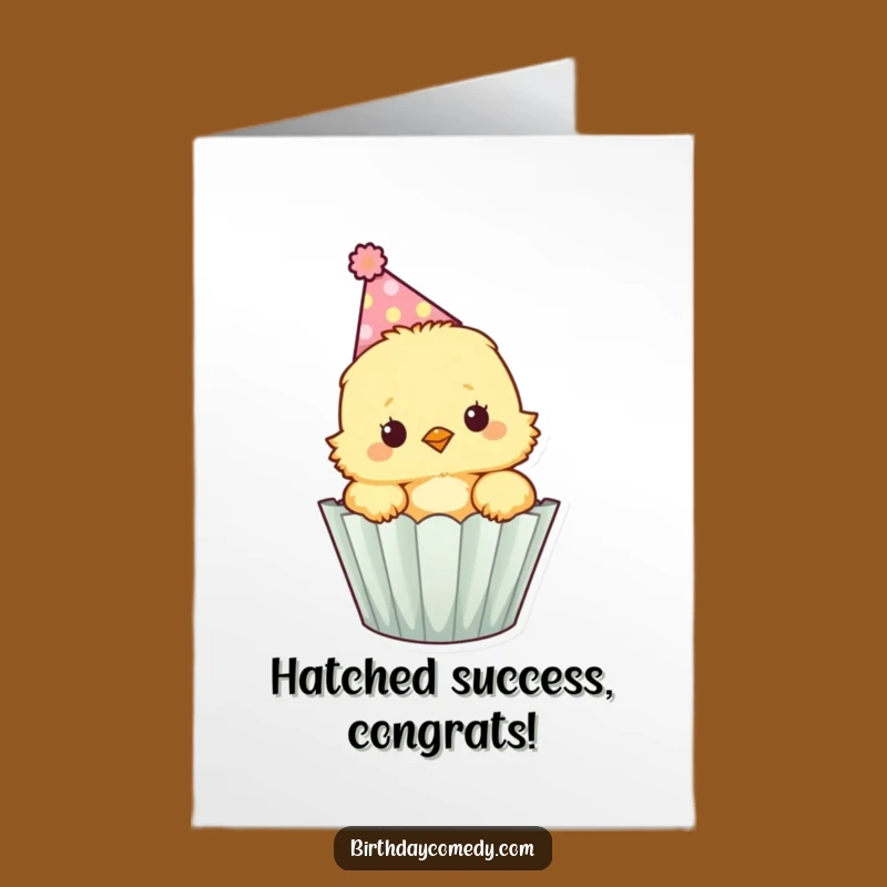Party Chick Congrats Free Printable Card - Cupcake Surprise Downloadable