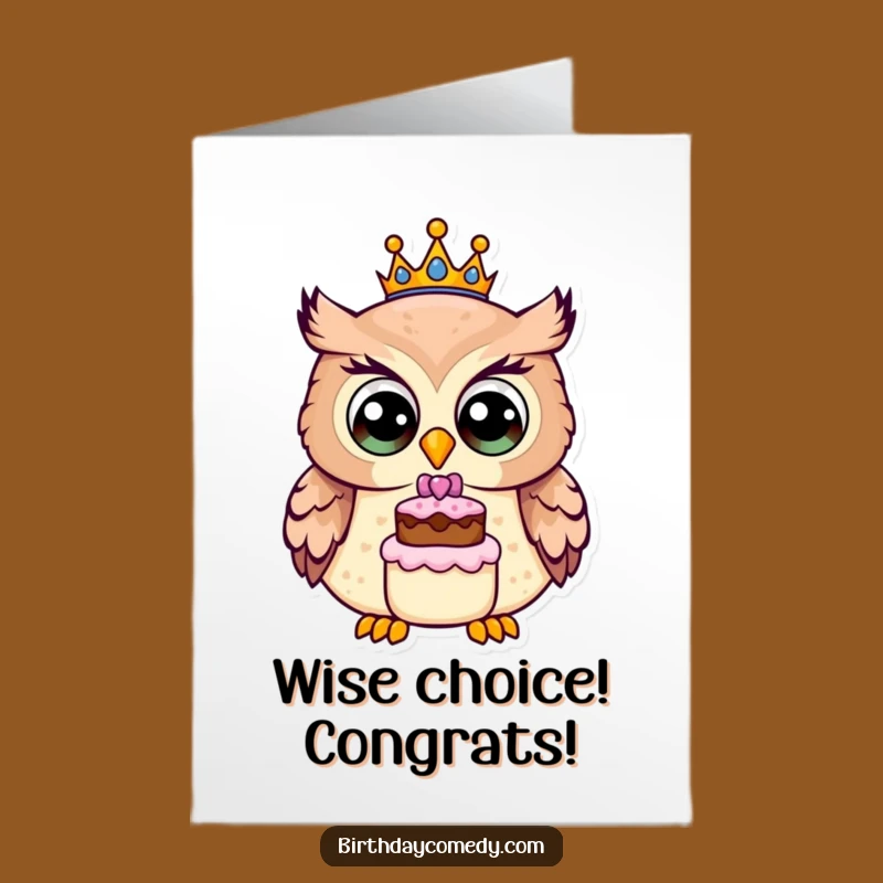 Free Printable Congrats Card: Wise Owl Celebrates - Funny Downloadable Achievement Gift