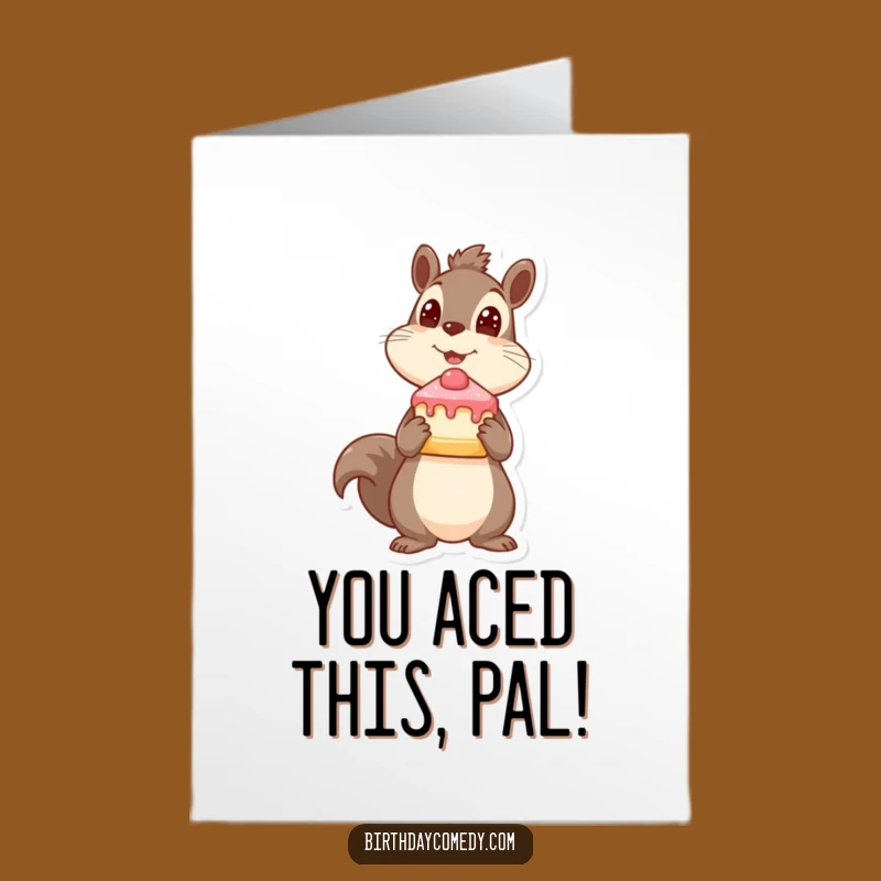Free Printable Squirrel Congrats Card: Funny Squirrel Gift, Downloadable Celebration, Print at Home