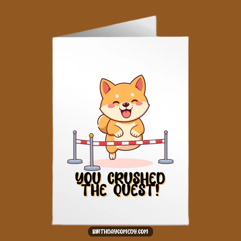 Free Printable Congrats Card: Shiba Inu Gaming Success, a Funny Downloadable Win