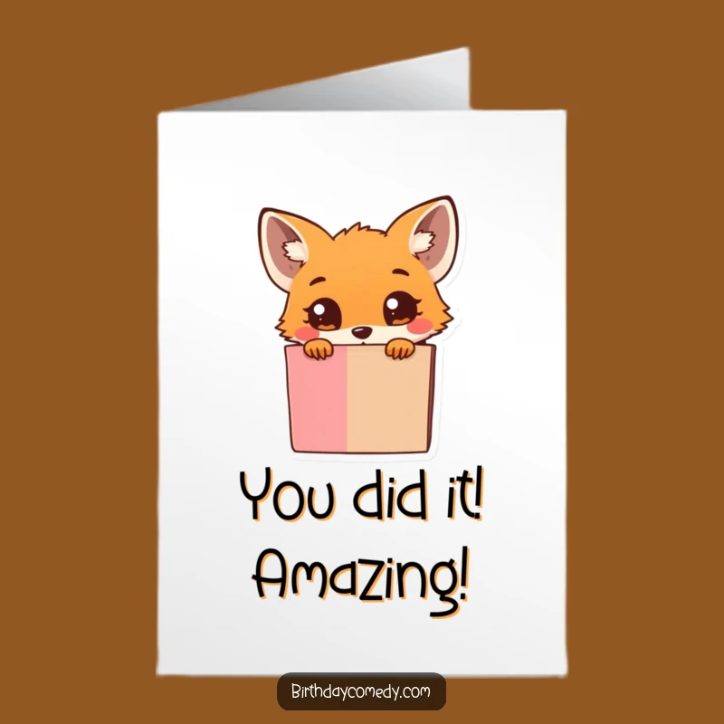 Free Printable Fox Card: Cute & Funny Congratulations Downloadable Gift