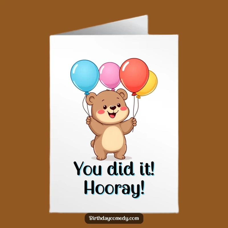 Free Printable Congrats Card: Juggling Bear Cub Wows - Hilarious Downloadable Achievement Gift