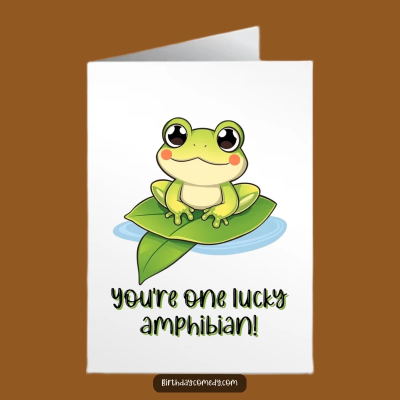 Free Printable Congrats Card: Content Frog Floats - Celebrate with Humor!