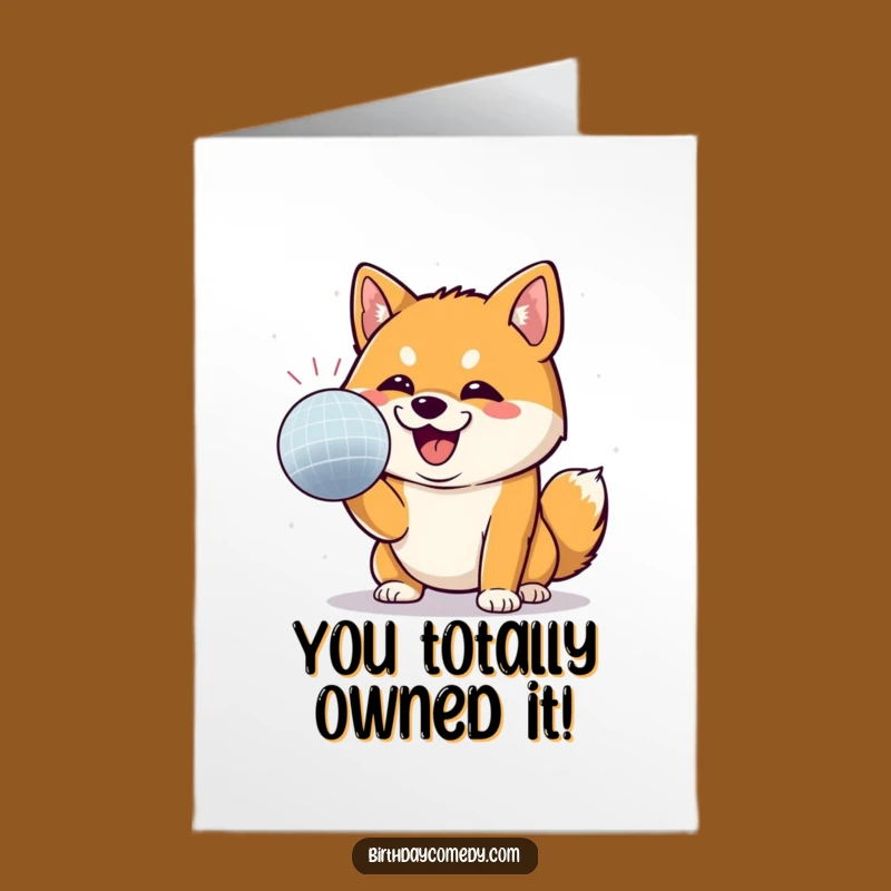 Free Printable Shiba Inu Congrats Card: Disco Dog Celebration Downloadable Gift