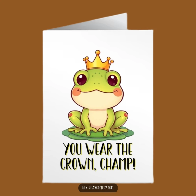 Free Printable Congrats Card: Hilarious Crown Frog DIY Downloadable Gift for Success