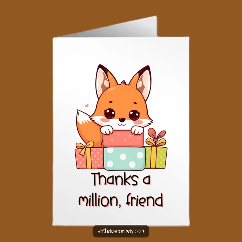Free Printable Fox Thank You Card: Adorable & Funny Downloadable for Expressing Gratitude Playfully