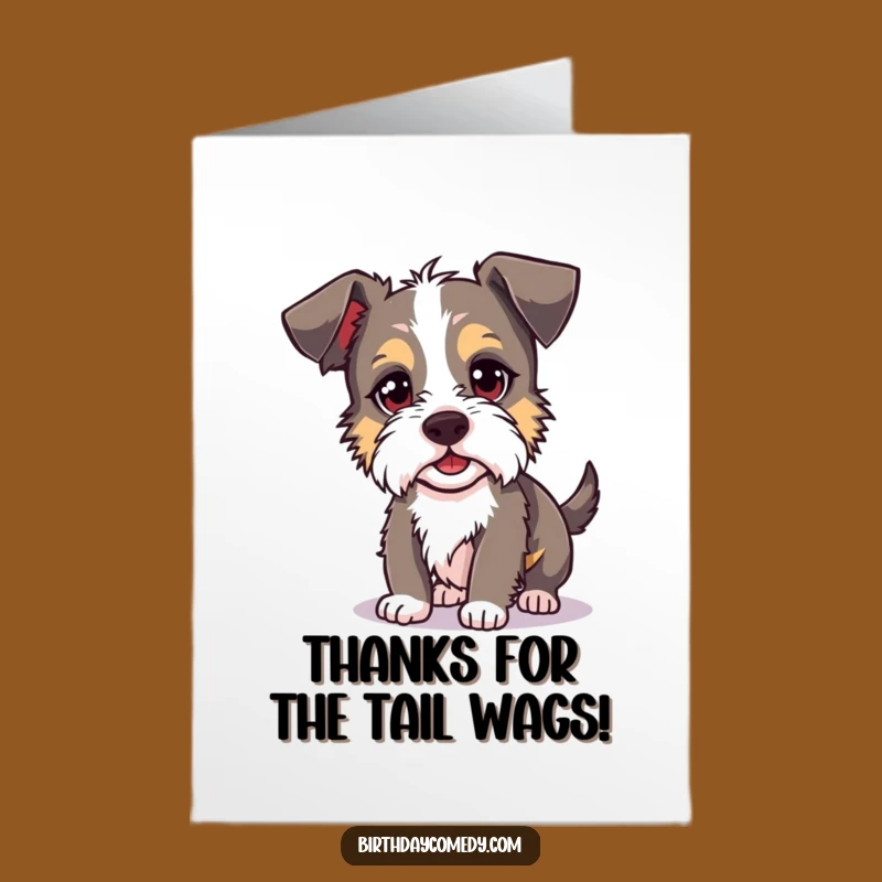 Free Printable Funny Thank You Card: Silly Terrier Shadow Chase - Humorous Download