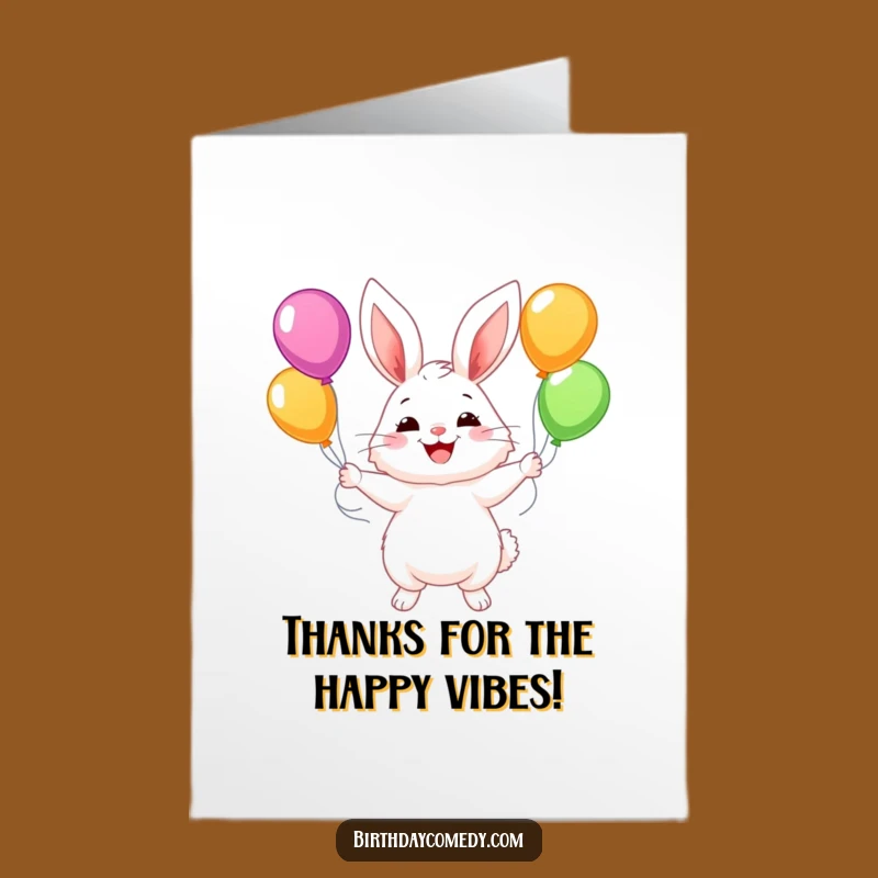 Free Printable Juggling Bunny Thank You Card: Funny Balloon Downloadable Appreciation