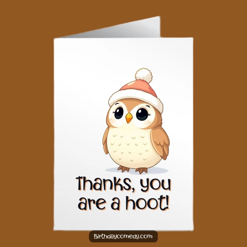 Free Printable Owl Thank You Card: Twinkling Lights Downloadable Gift