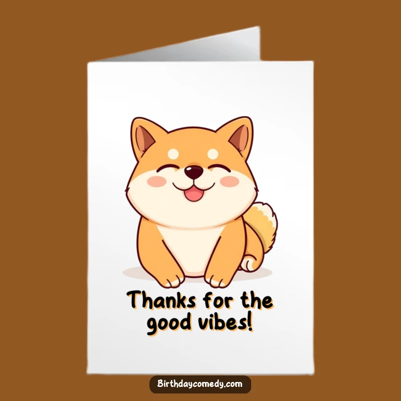 Free Printable Shiba Inu Thank You Card: Relaxed Dog Downloadable Gift