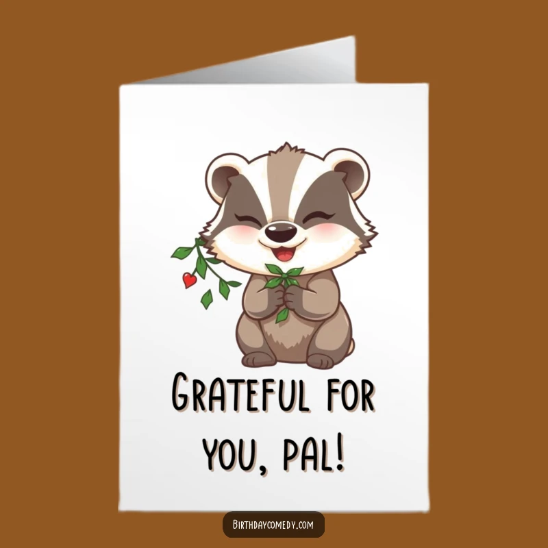 Free Printable Thank You Card: Badger Wink, Mistletoe Thanks