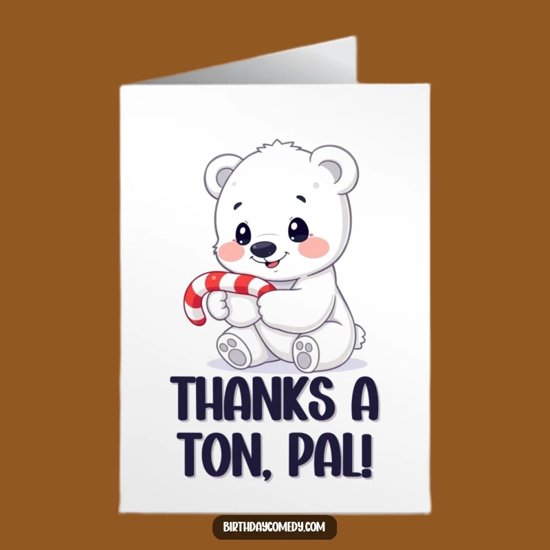 Free Printable Thank You Card: Cute Polar Bear Cub Expressing Gratitude