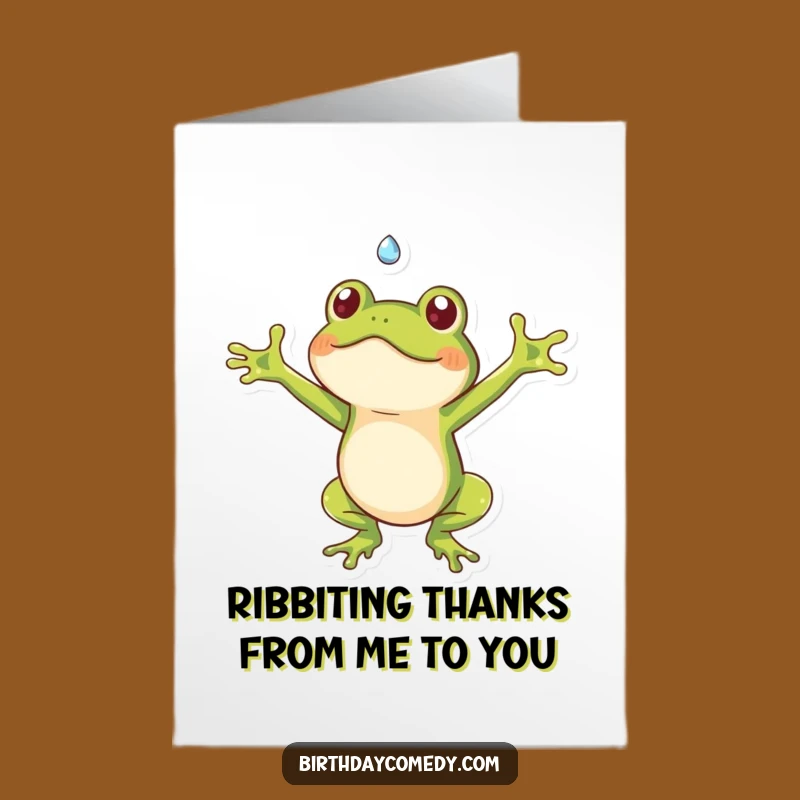 Free Printable Thank You Card: Froggy Dewdrop - Adorable Downloadable Appreciation