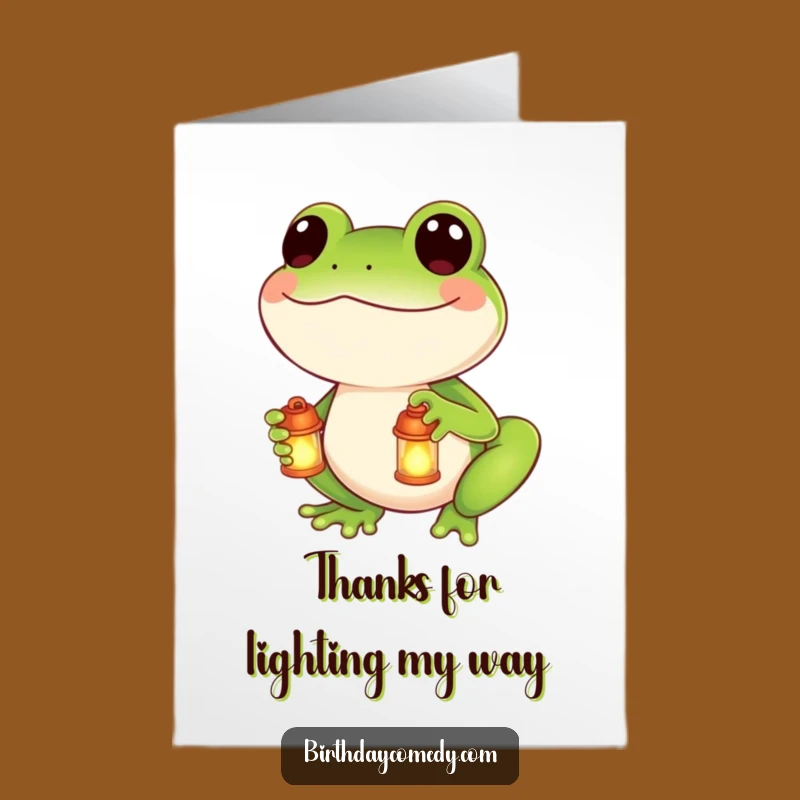 Free Printable Thank You Card: Grateful Frog Lantern for Your Kindness