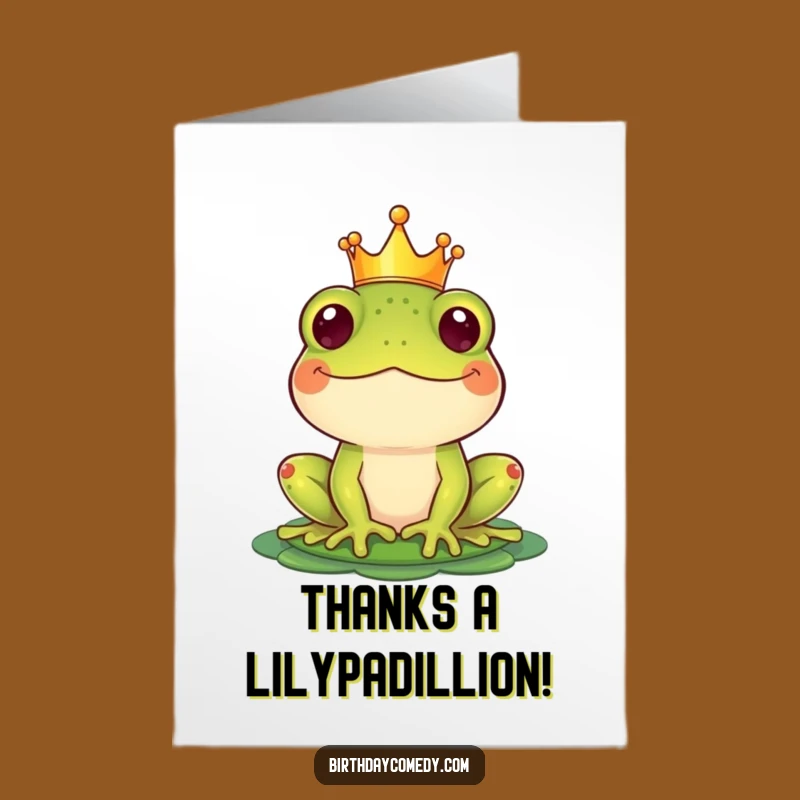 Free Printable Thank You Card: Royal Frog DIY Downloadable Gift for Gratitude