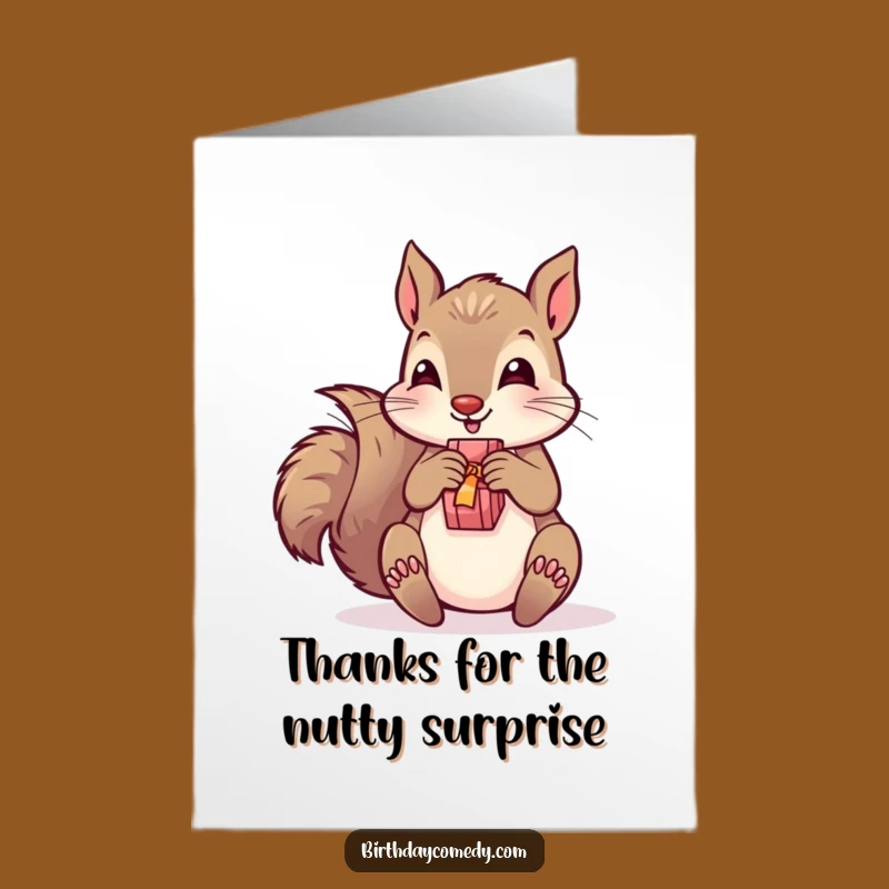 Free Printable Thank You Card: Squirrel's Grateful Surprise, Download and Print at Home