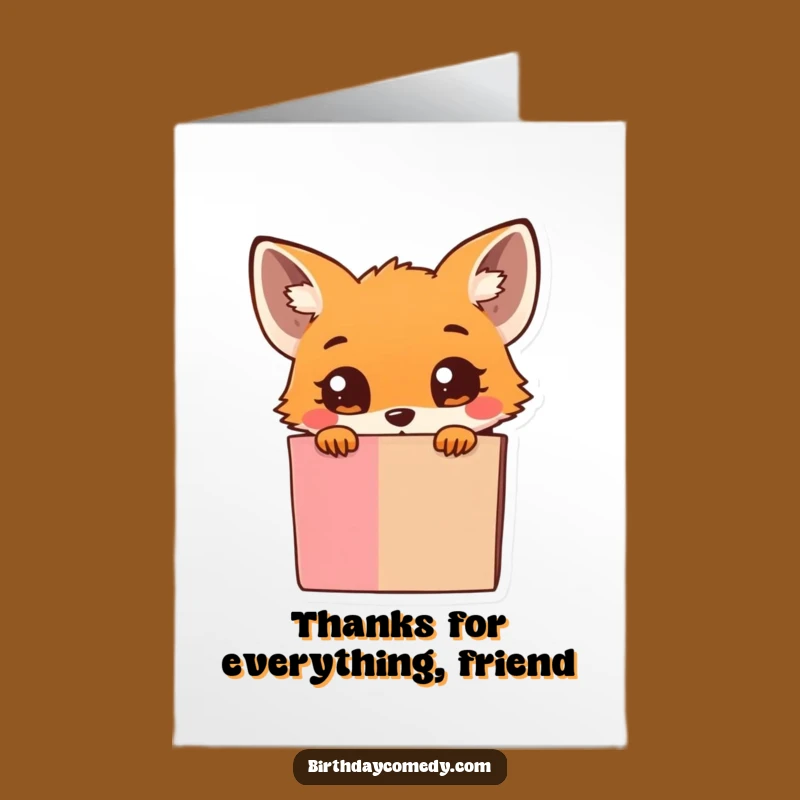 Free Printable Thank You Fox Card: Adorable & Humorous Downloadable Gift