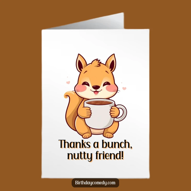Free Printable Squirrel Thank You Card: Cozy Cocoa Downloadable Gift