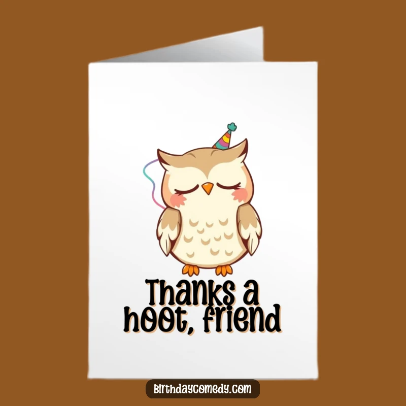 Free Printable Owl Thank You Card: Charming Sleepy Downloadable Gift for Gratitude