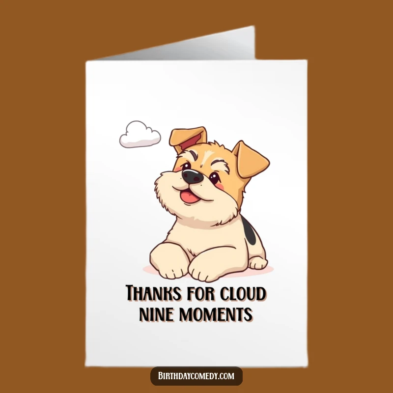 Free Printable Thank You Card: Content Terrier Cloud Gazing - Gentle Download
