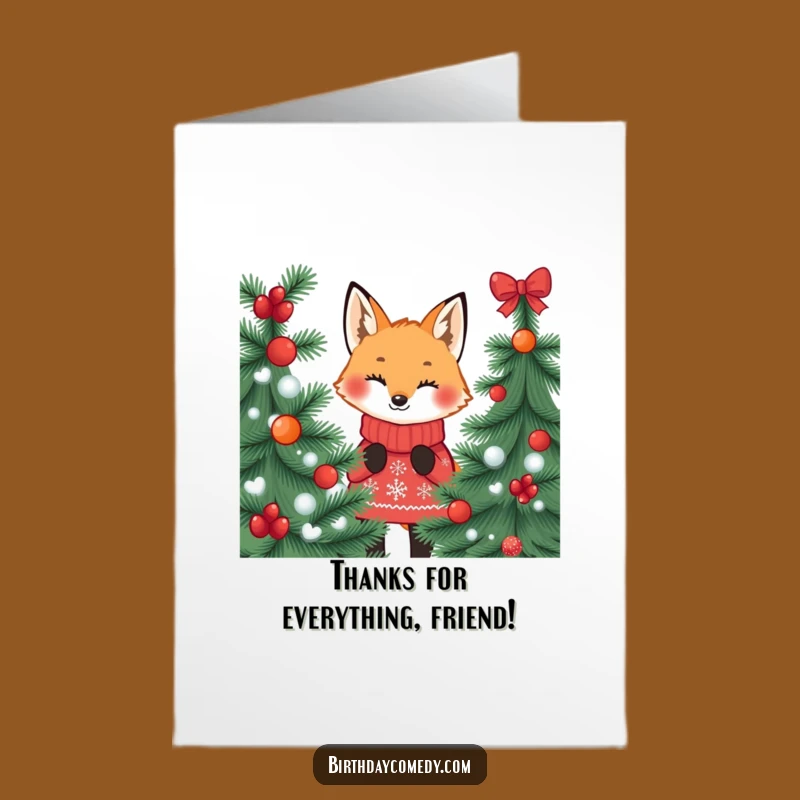 Free Printable Thank You Card: Fox in Jumper, Express Thanks